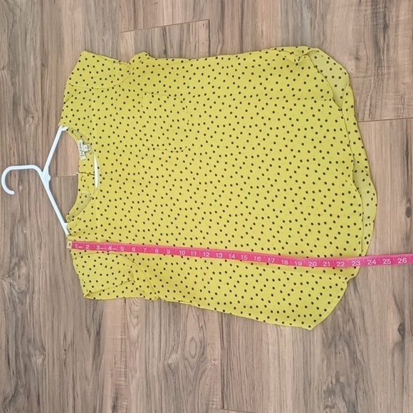 Lily White yellow and black polka dot blouse size S - Picture 6 of 7